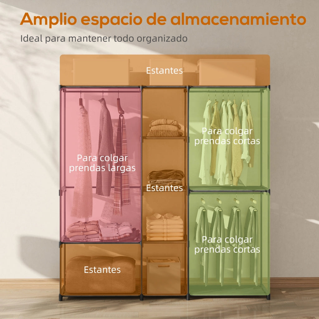 Armadio Scorrevole con Ripiani e Appendiabiti ¨C Zephmum ¨C Nero 182x43x185 cm