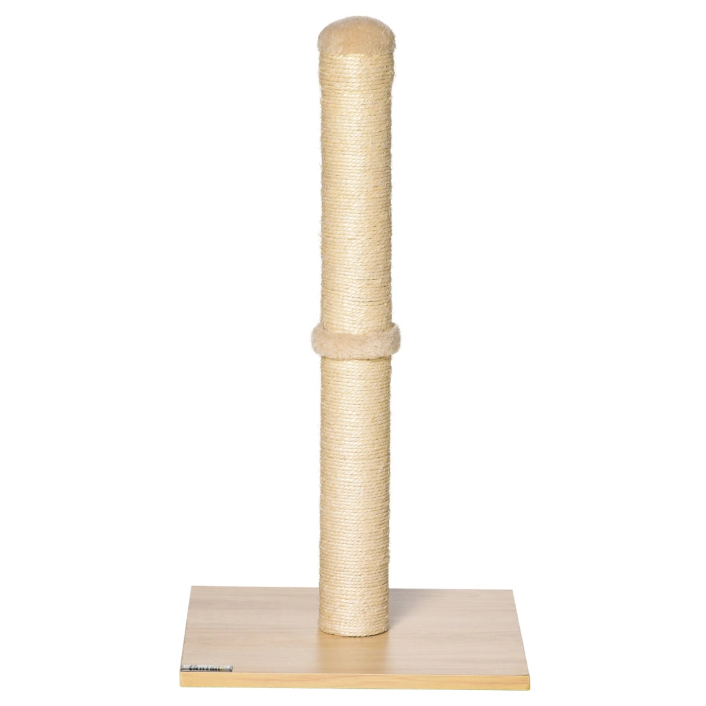 Tiragraffi per Gatti con Palo e Corda Sisal ¨C Zephmum ¨C Beige e Quercia 60 cm