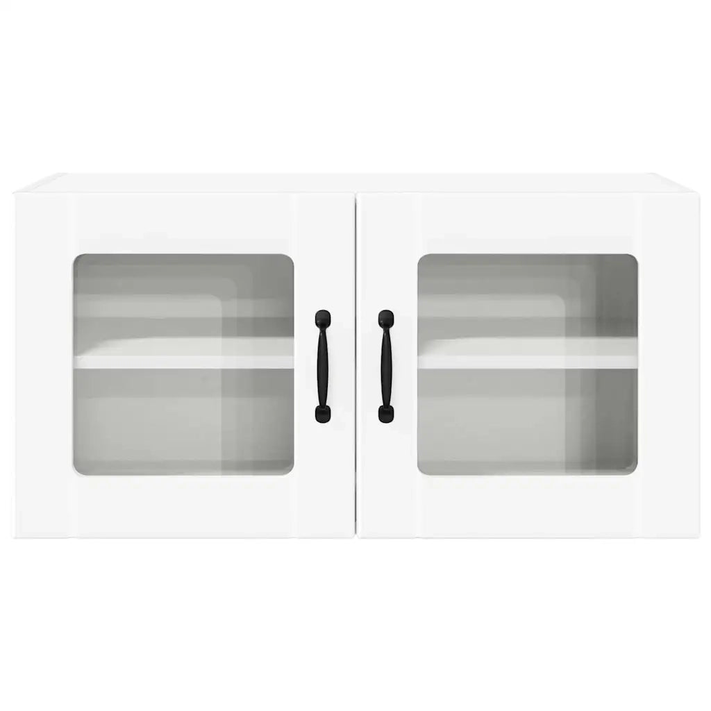 Pensile da cucina | Mobile in vetro da parete PORTO Bianco 80 x 31 x 40 cm