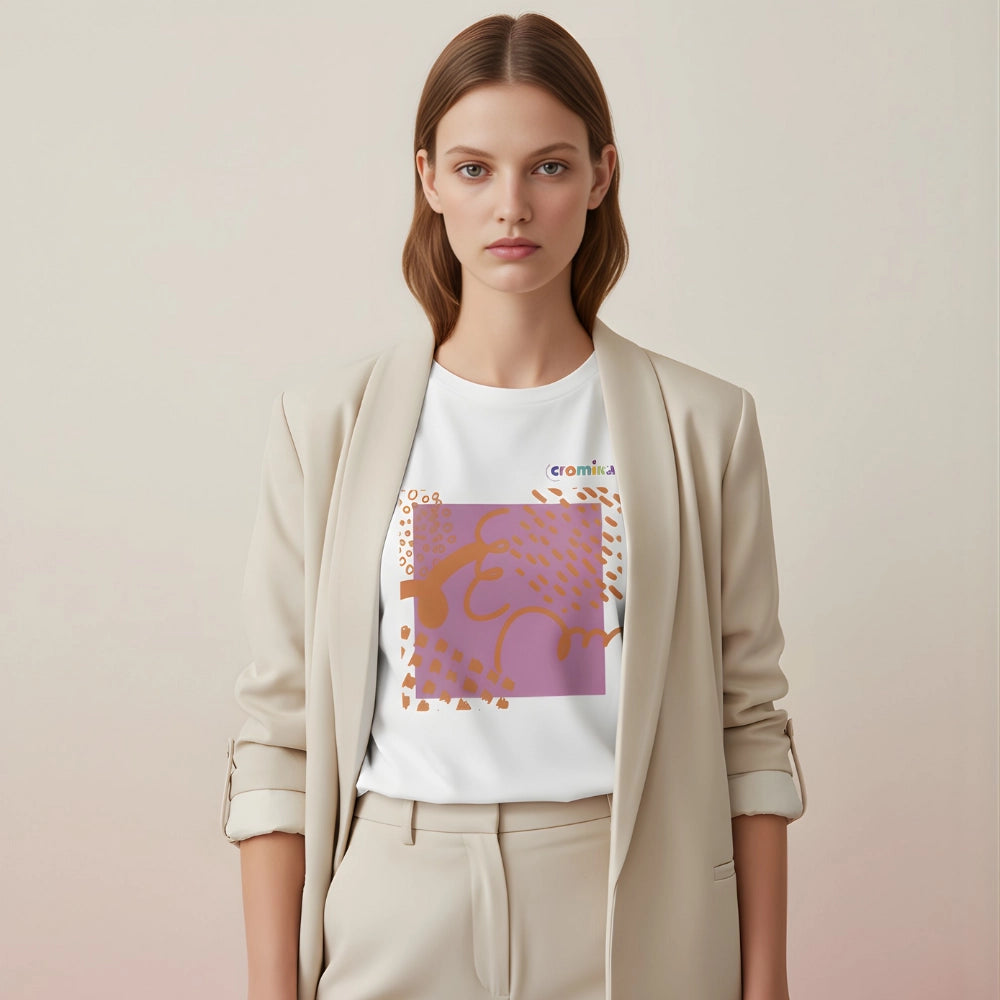 T-shirt cromika arte e colore in cotone naturale *** misura large - l, modello soft chaos, confezione 1