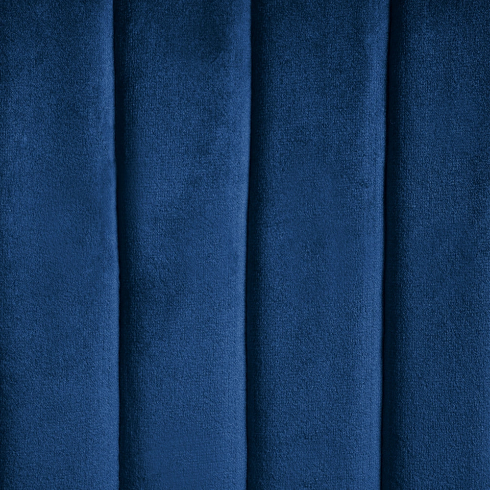Set di 2 sgabelli da bar velluto blu marino braccioli schienale intagliato gambe in metallo moderna industriale