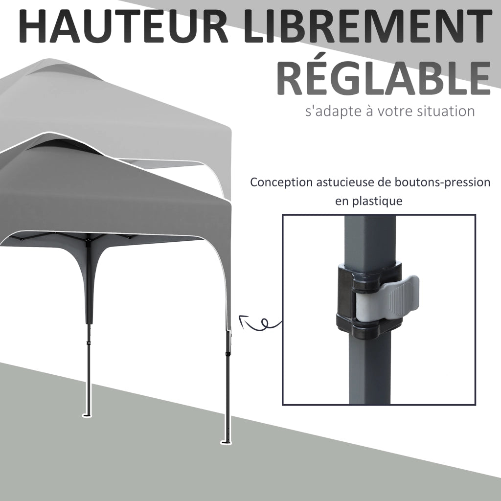 Gazebo da giardino pieghevole ¨C Zephmum ¨C Grigio 2.5x2.5m tessuto Oxford anti-UV