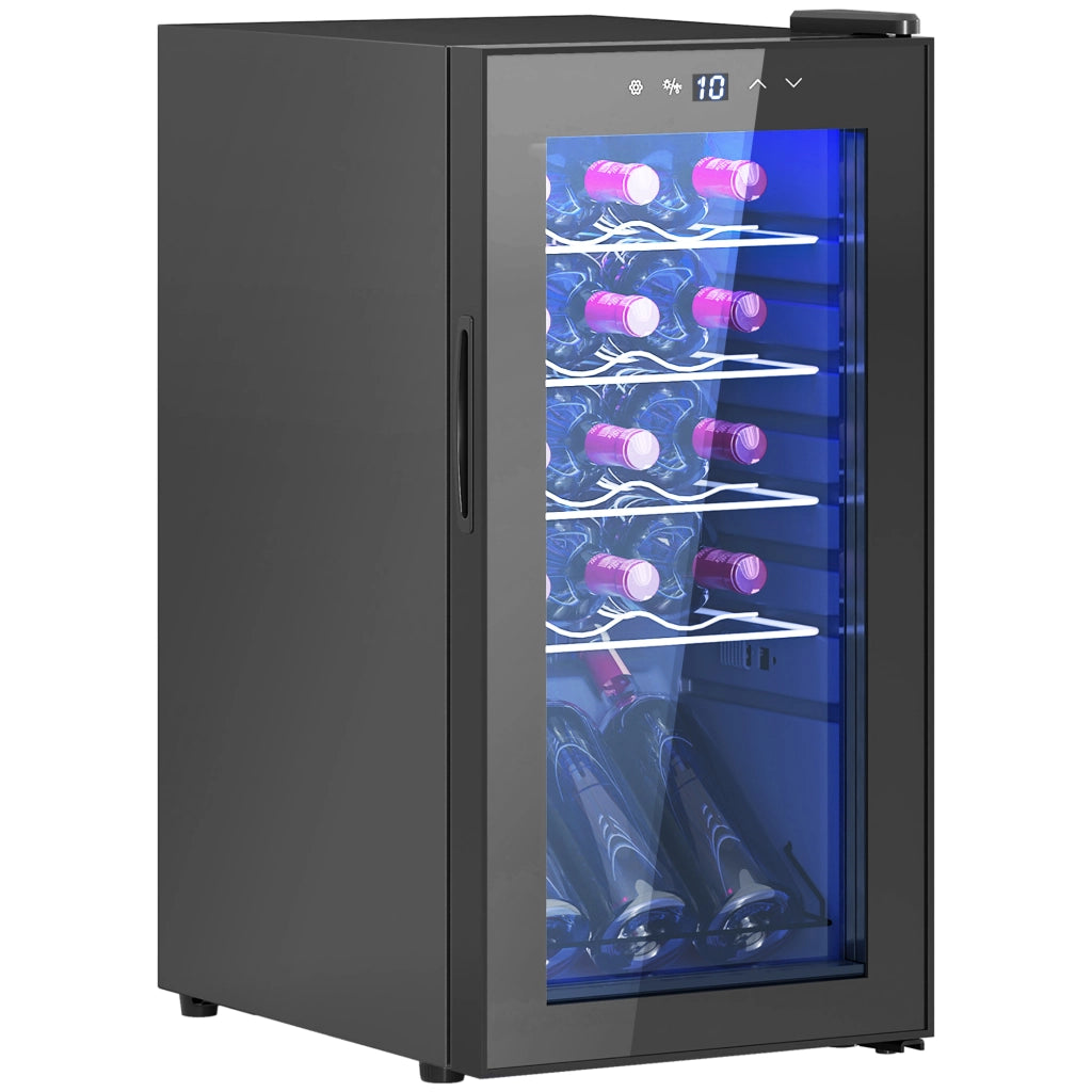 Cantinetta Vino Frigo per 15 Bottiglie, Capacit¨¤ 44L, con Controllo Temperatura e Ripiani Regolabili, Nero