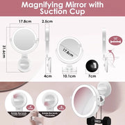 Specchio di trucco con illuminazione e specchio cosmetico con ingrandimento 30x, specchio ingrandente con gancio con luce grande specchio da appendere al muro ingrandente specchio con gancio.