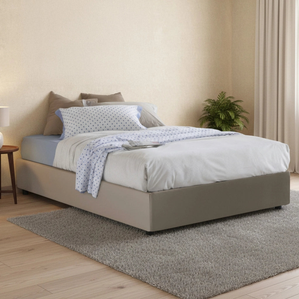 Letto Matrimoniale Abul, Letto Matrimoniale Contenitore Made in Italy, Grigio