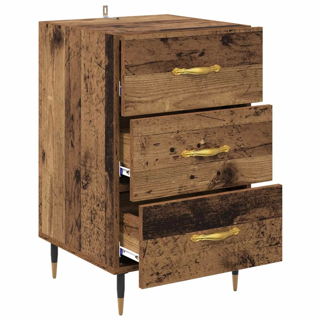 Armadio da Notte con cassetto Legno vecchio 40 x 40 x 66 cm 882098