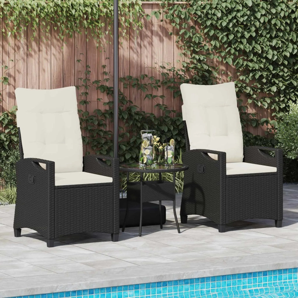 Sedia da Giardino 2 pz | Sedie da Esterno Nero e Crema 56 x 60 x 112 cm