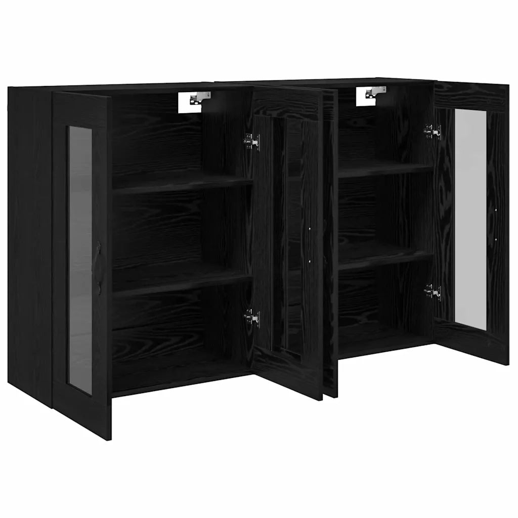 Armadi da Parete 2 pz Rovere Nero 69,5 x 34 x 90 cm CFW4980269