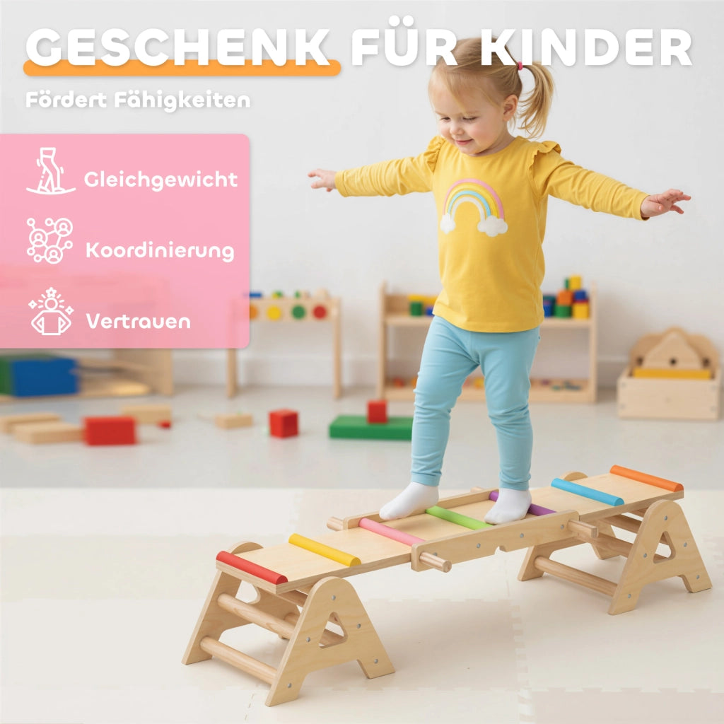 Bilanciere per Bambini 2 in 1 Wippe ¨C zephmum ¨C Legno 133x38x24 cm