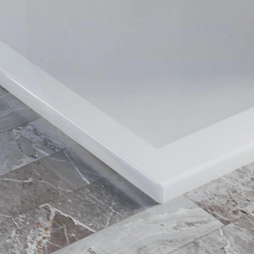Piatto Doccia Slim 80x170x4 cm Rettangolare Acrilico Bordato Bianco Lucido mod. Flower