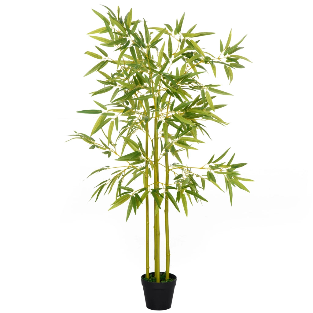 EasyComfort Bambù in Vaso Artificiale, Pianta Finta Decorazione per Interno ed Esterno, Altezza 120cm, Verde
