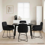 Sedie da pranzo 4 pz Velluto Nero 59 x 56,5 x 86 cm 3428214