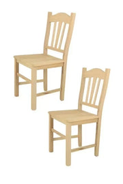 Set 2 sedie cucina classico legno grezzo seduta legno 43x46x90 - Mobili 2G