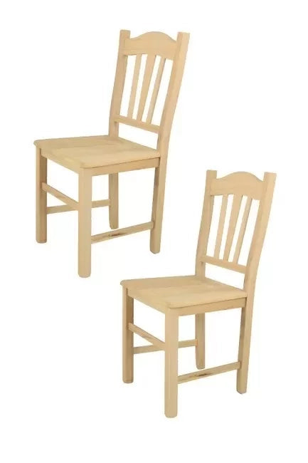 Set 2 sedie cucina classico legno grezzo seduta legno 43x46x90 - Mobili 2G