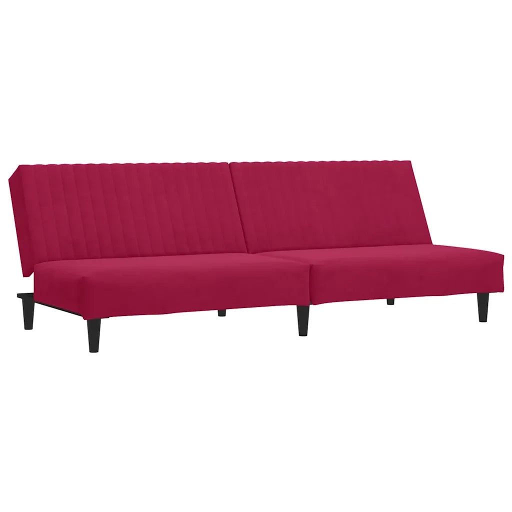 Divano Letto a 2 Posti Rosso Vino in Vellutocod mxl 89276