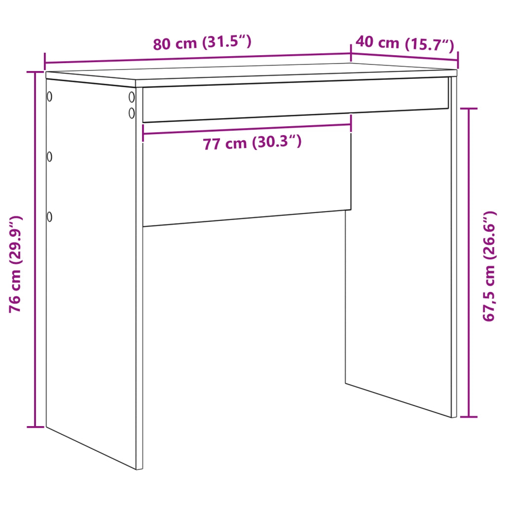 Scrivania Scrittura Bianca MDF 80 x 40 x 76 cm Semplice