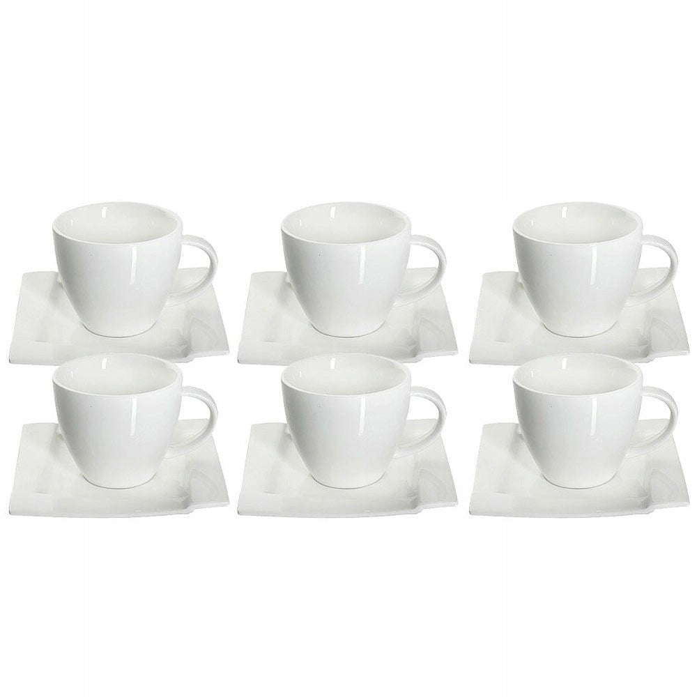 Set di 6 tazze da caffè bianche KADAX da 220 ml in porcellana, idea regalo.