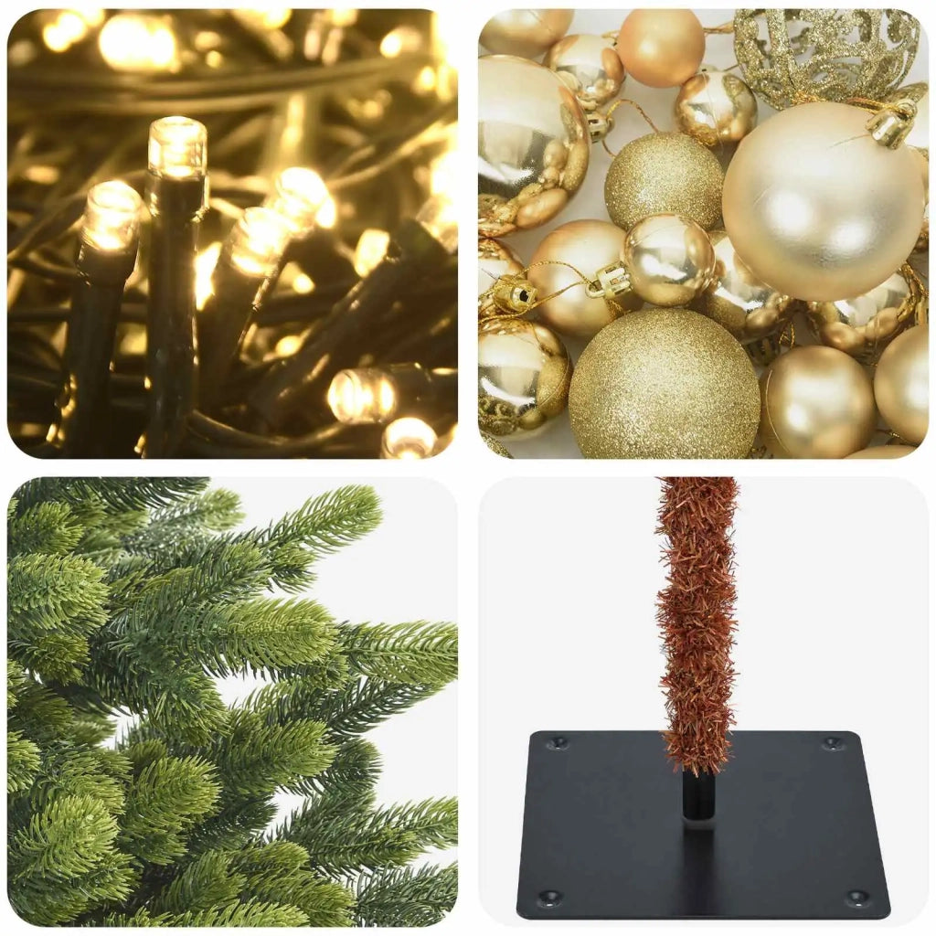 Albero di Natale artificiale con palline 210 cm 300 LED 3466552