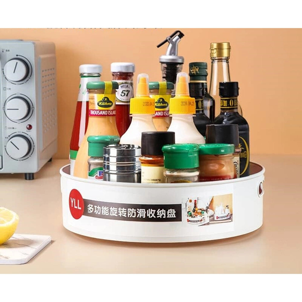 Trade Shop - Porta Spezie Girevole Multifunzionale Cucina Contenitore Bottiglie Condimenti Vassoio -