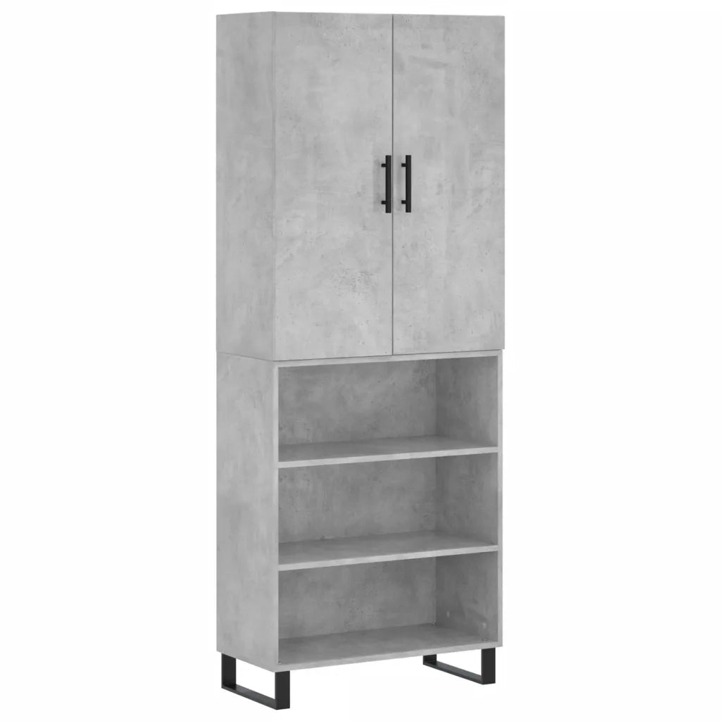 Credenza | Madia | Buffet da pranzo | Armadio da pranzo Grigio Cemento 69,5x34x180 cm in Legno Multistrato