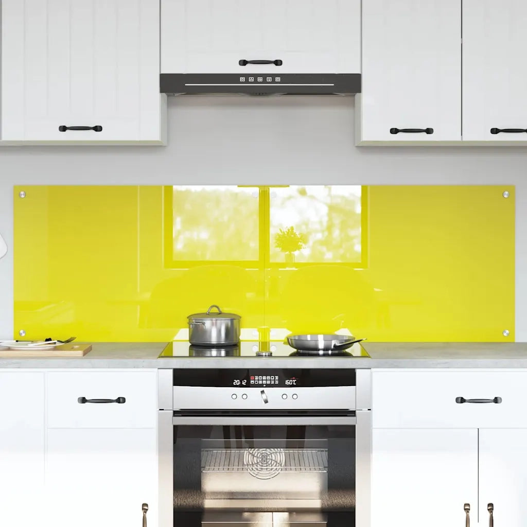 Schienale da cucina 2 pcs Giallo 80 x 50 cm vetro temperato 3415474