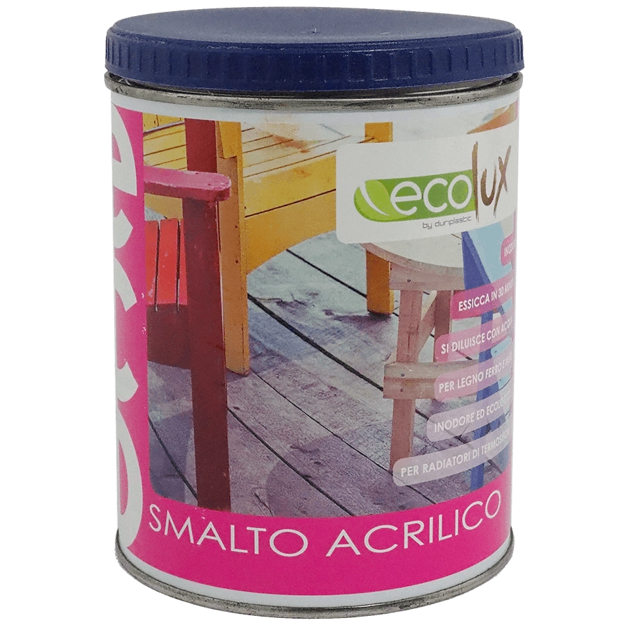 Ecolux smalto ecologico lucido acrilico ad acqua inodore per interno ed esterno *** tinta rosso ossido, contenuto lit...