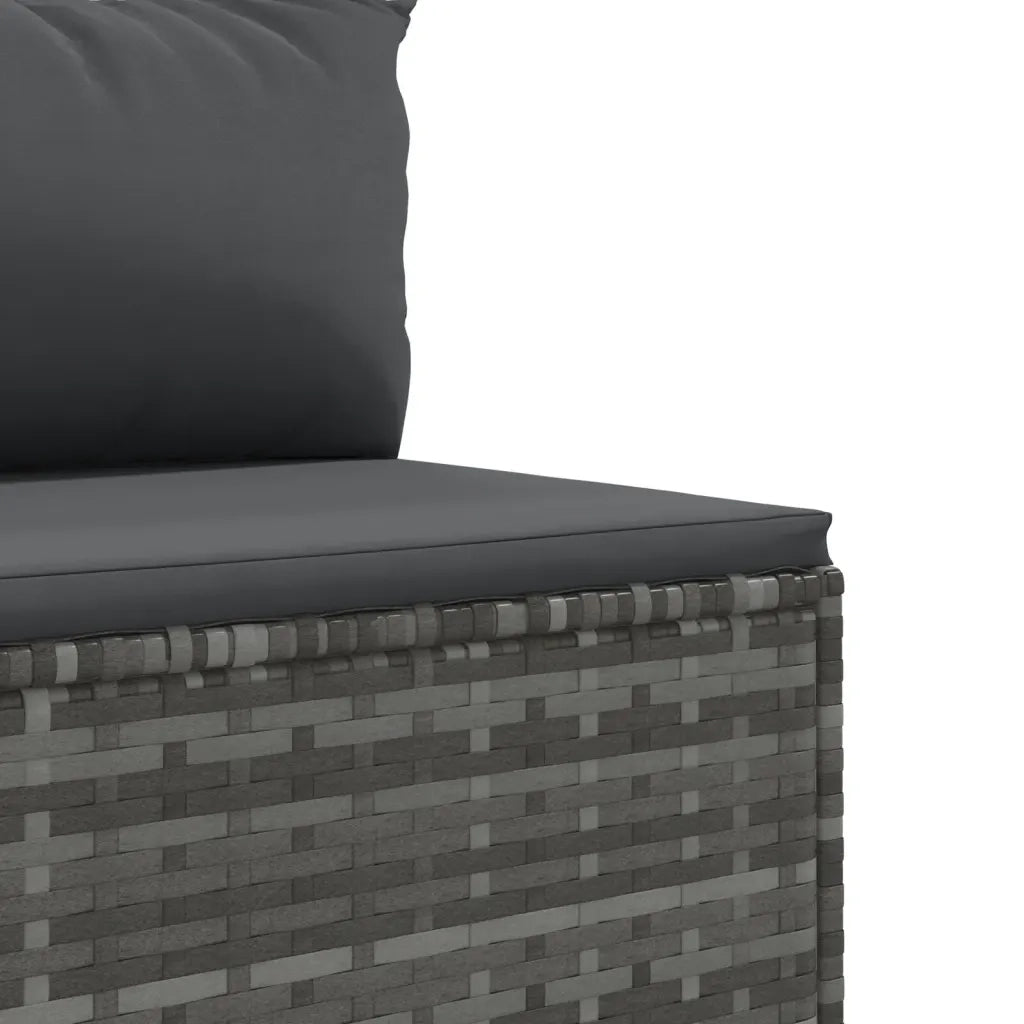 Set Divano da Giardino 9 pz con Cuscini Grigio in Polyrattan