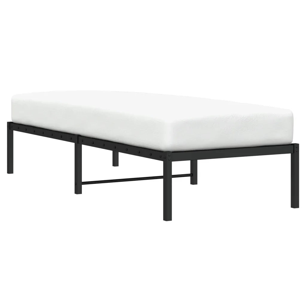 Letto singolo | Letto per adulti | Giroletto in Metallo Nero 80x200 cm