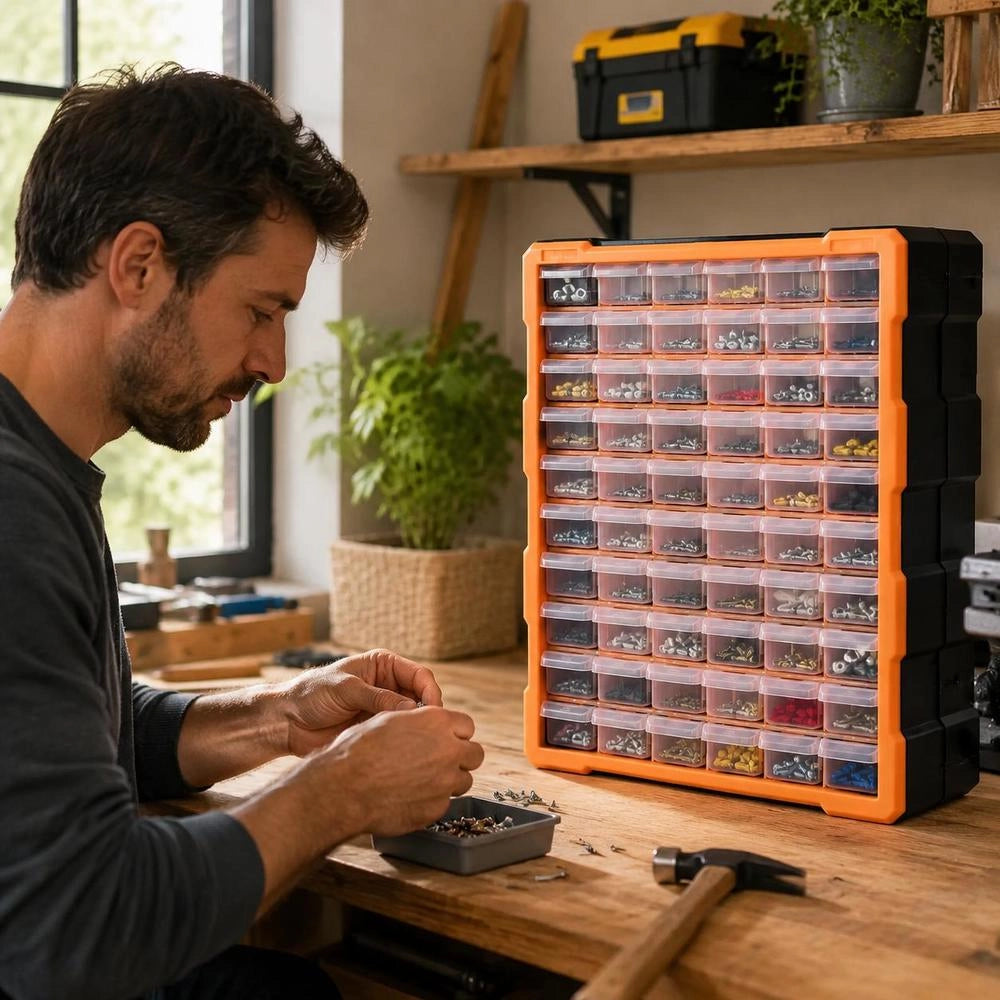 Multi-drawer Organizer With 60 Drawers, 38x16x47.5 Cm