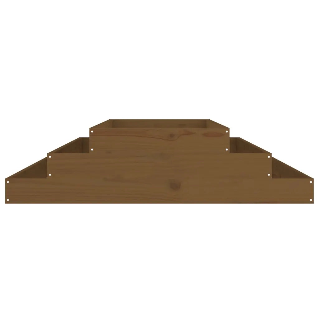 Fioriera Marrone Ambra 110x110x27 cm in Legno Massello di Pino