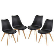 SEDIA IMBOTTITA STOCCOLMA CON GAMBE IN LEGNO 54X48X83 CM COLORE NERO
