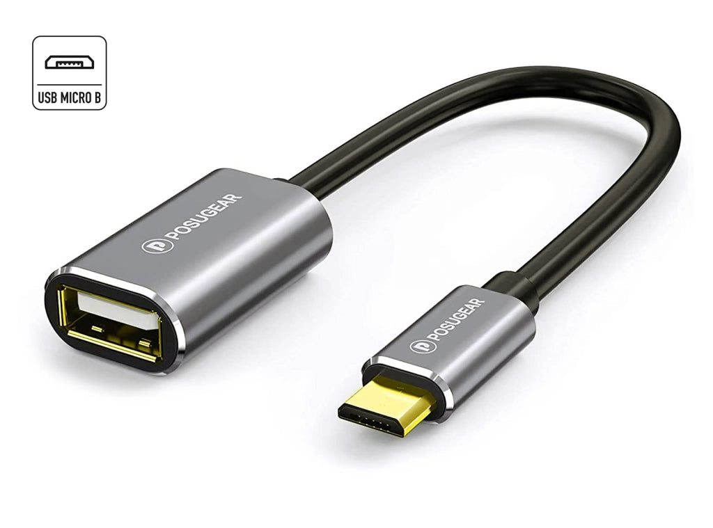 POSUGEAR Cavo OTG - Micro USB Maschio a USB 2.0 Femmina OTG Adattatore Placcato Oro Compatibile con Samsung Galaxy S7 S6 J7  Smartphones e Tablet Android