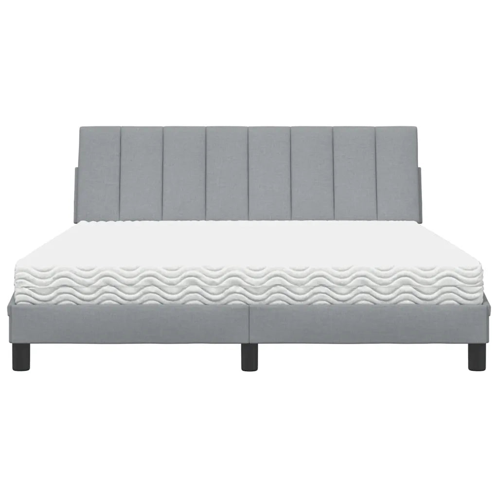 Letto con Materasso Hanko Grigio Chiaro160x200 cm Tessuto 3310538