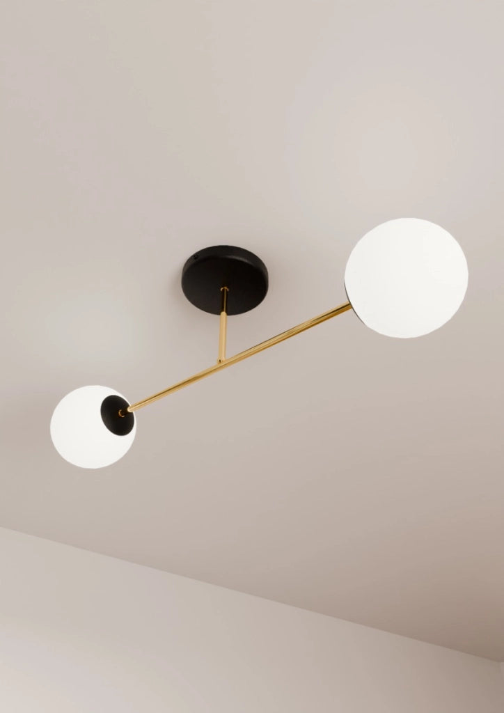 Plafoniera Emibig MAGNUM 2 2xE14 oro bianco opaco in metallo