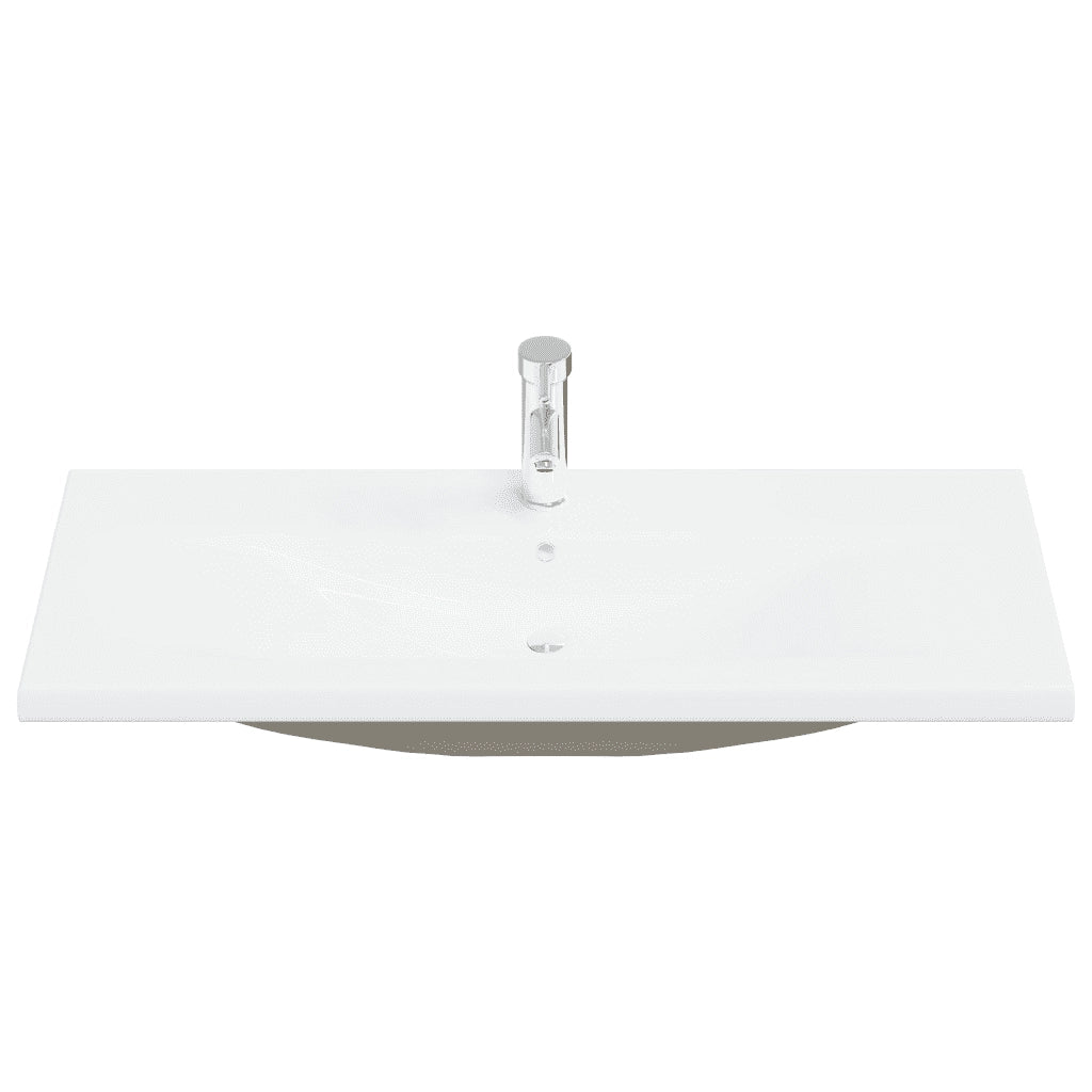 Set Mobili da Bagno 2 pz in Ceramica e Legno Multistrato