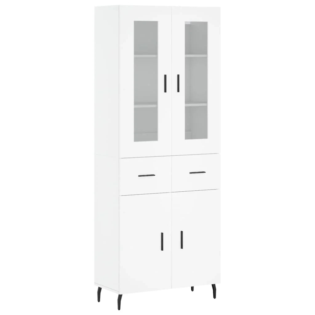 Buffet credenza cassettiera armadio mobile contenitore organizer cucina soggiorno salotto alto 69,5 x 34 x 180 cm legno ingegnerizzato bianco 02_0032642