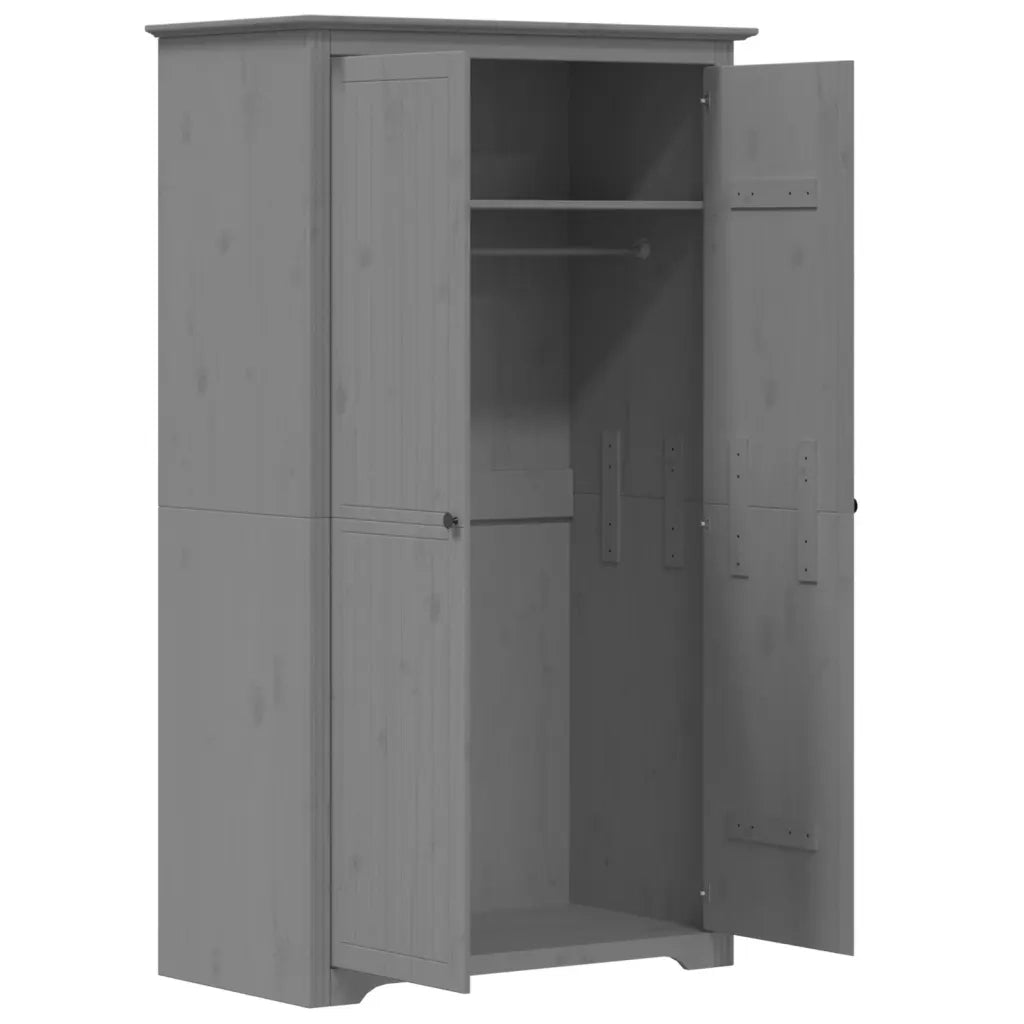 Armadio BODO 99x53,5x173 cm in Legno Massello di Pino Grigio 355061