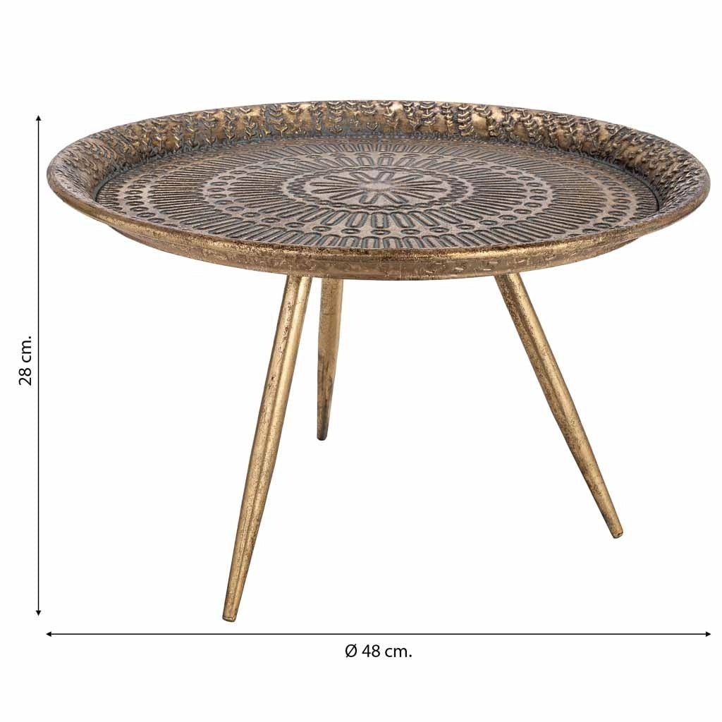 Centrotavola in metallo placcato oro 48x48x28h cm