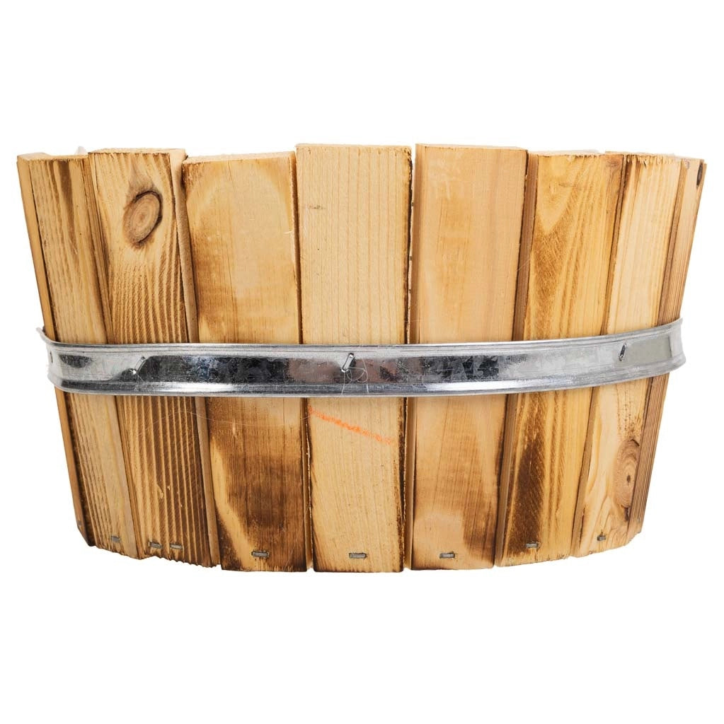 Cesto in legno e corda marrone 33x23x12h