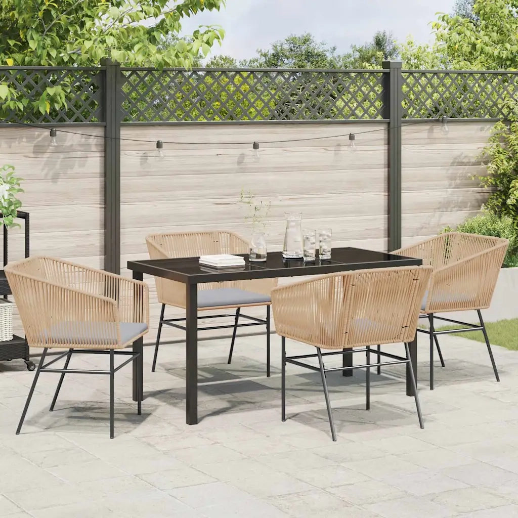Set da Pranzo per Giardino con cuscino 5 pcs Marrone 3380927