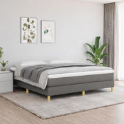 Box Spring Bed Frame, Dark Grey, 160x200 Cm, Fabric