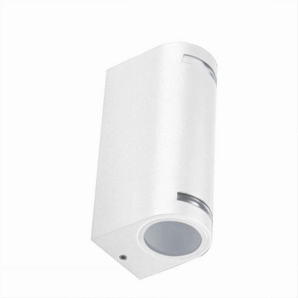 Trade Shop - Applique Esterno Per Parete Facciate Giardino Lampada Up&down Gu10 Ip54 Gn-wl062 - Bianco