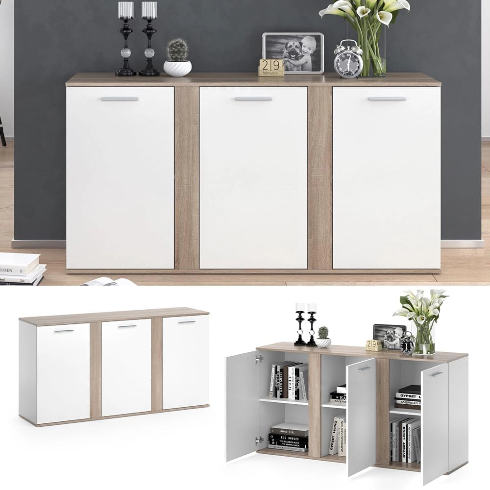 Cassettiera Novelli, Sonoma, 40 x 80 cm con ante, adatto per riporre abiti e oggetti per la casa