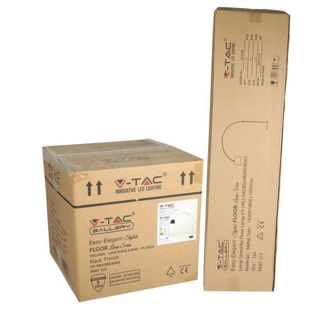 Lampada del pavimento a LED E27 Black paralume