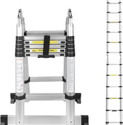 Ladder a Vouw Telescopica Soft Close - Altezza di Lavoro 1,9+1,9 m - Argento