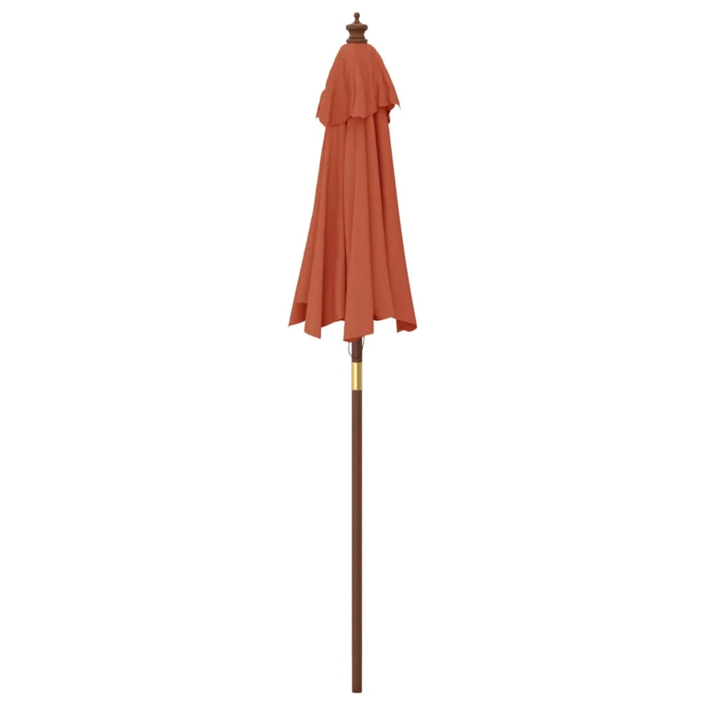 Ombrellone da giardino con palo in legno color terracotta 196 x 231 cm 02_0008362