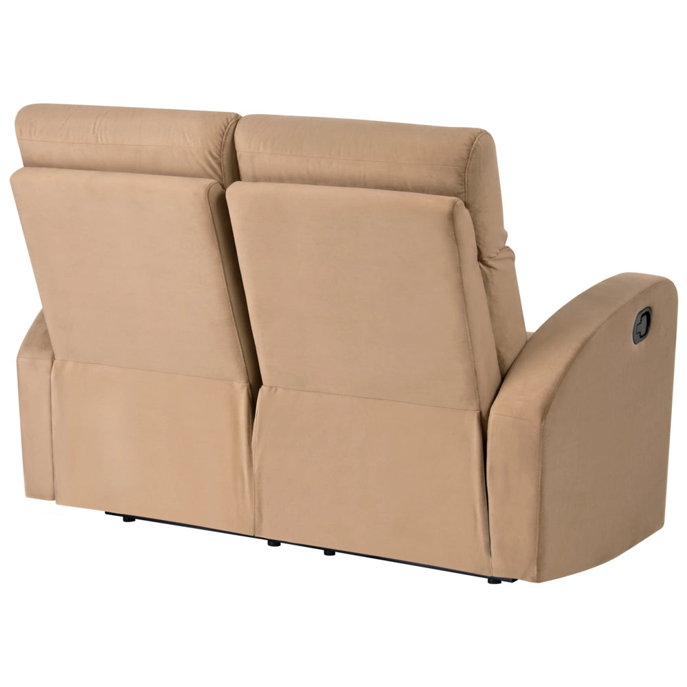 Divano 2 posti con schienale reclinabile manualmente in velluto marrone chiaro design moderno glamour soggiorno