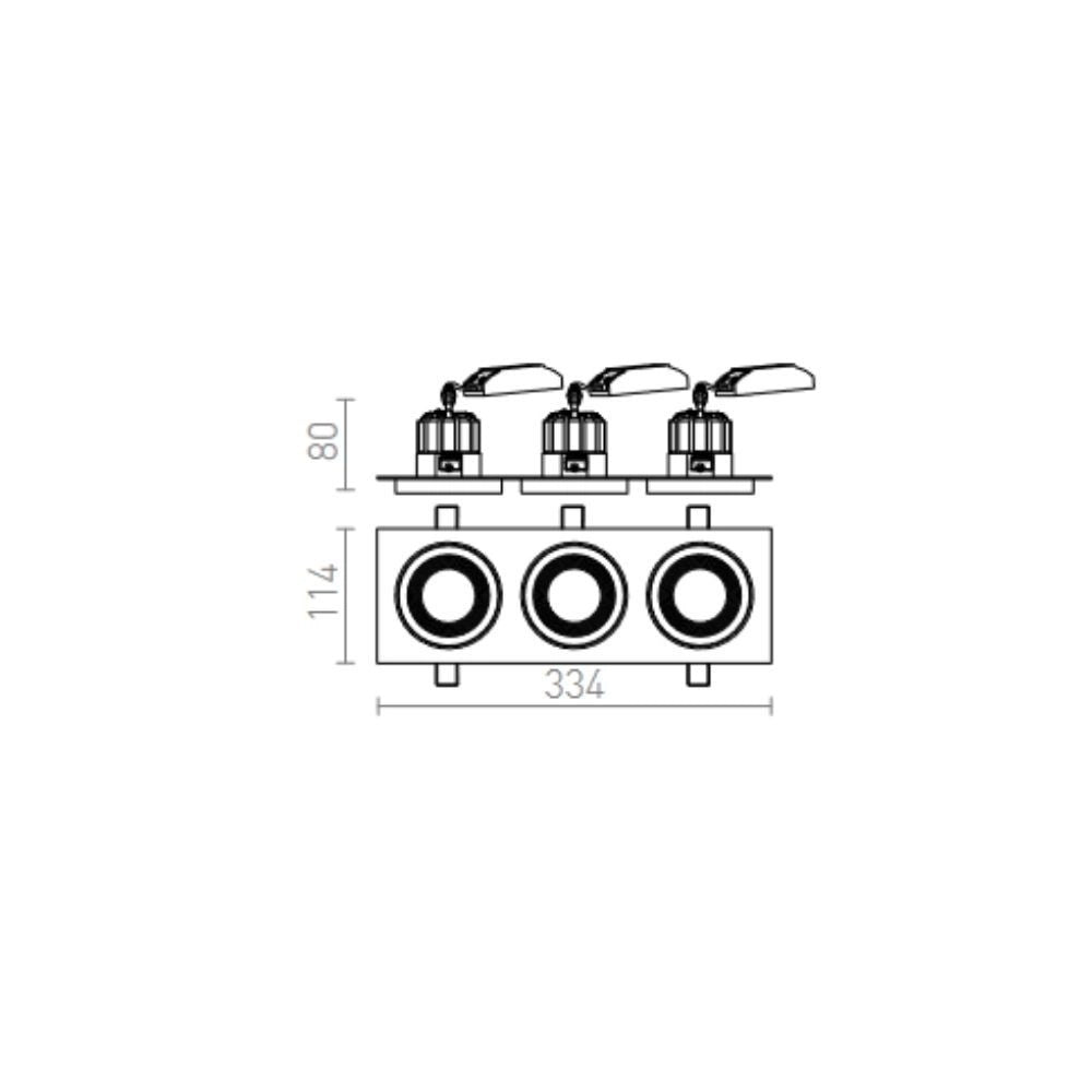 Faretto SHARM SQ III da incasso marrone/oro perlato 230V LED 3x10W 24° 3000K