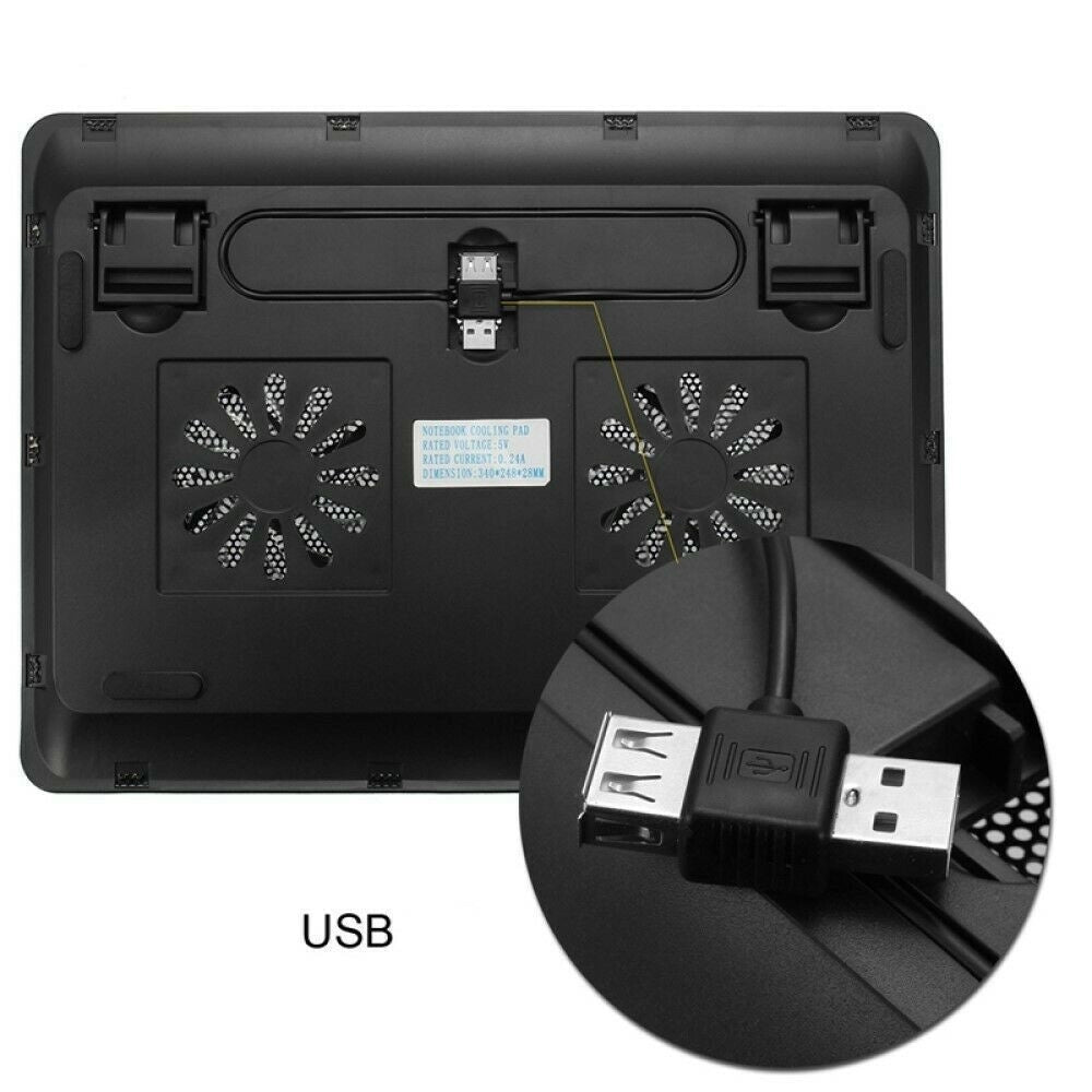 Trade Shop - Base Supporto Raffreddamento Dissipatore Per Notebook Pc 2 Ventole Usb S2 -
