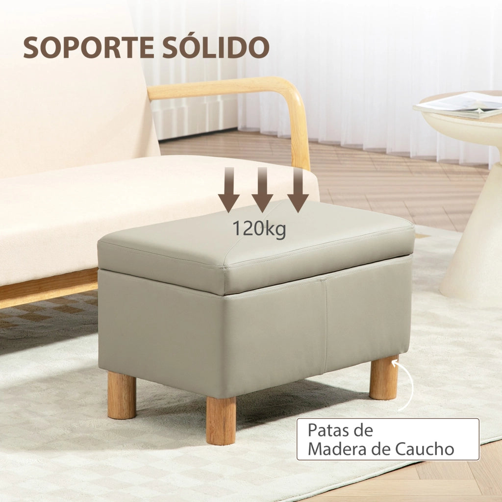 Poltrona con contenitore ¨C Zephmum ¨C Grigio chiaro 60x38x40 cm